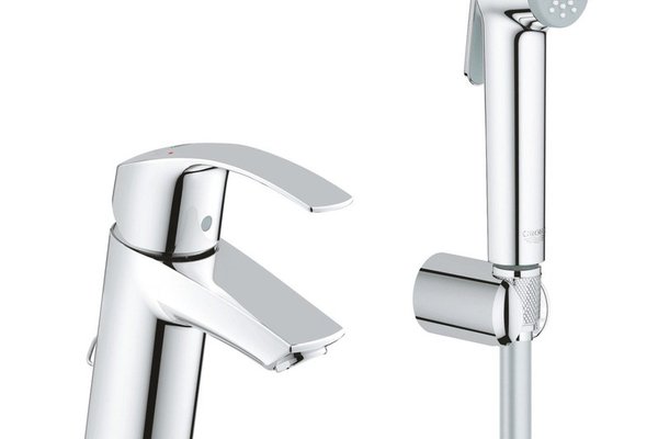 Baterie lavoar functie bideu Eurosmart New S,furtune flexibile, crom-23124002