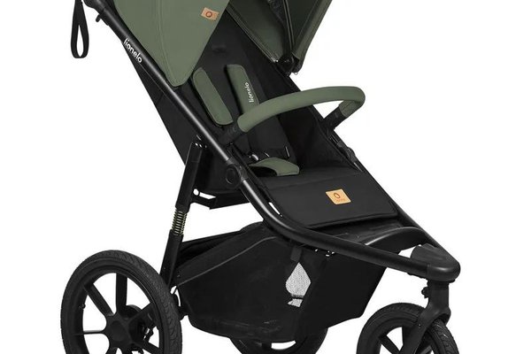 Carucior sport Lionelo Azura cu 3 roti, baldachin XXL impermeabil, pliabil, pentru copii 6-48 luni, capacitate 22 kg, verde