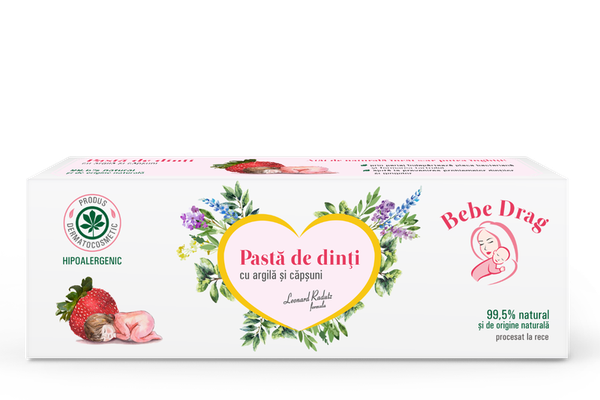 Pasta de dinti VivaNatura cu argila desilicata si capsuni, 50ml