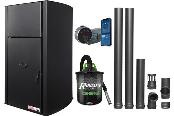 Pachet complet de incalzire Fornello Fiama Confort B 25 kw cu control de la distanta