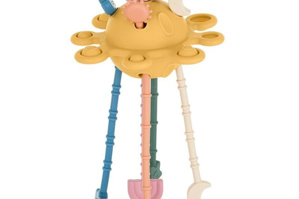 Jucarie senzoriala, Petite&Mars, Crazy planet, Din silicon, 20 cm, 10 luni+, Multicolor