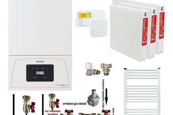 Pachet complet pentru apartament cu 2 camere - Centrala termica pe gaz Motan Condens KPlus 22.5 kW