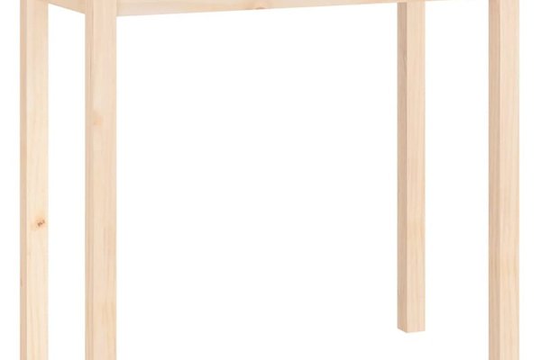 Masa consola din lemn masiv de pin netratat, 80 x 40 x 75 cm
