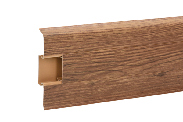 Plinta PVC Korner Siena 80 pentru parchet laminat, 2500 x 80 x 20 mm, stejar leonardo