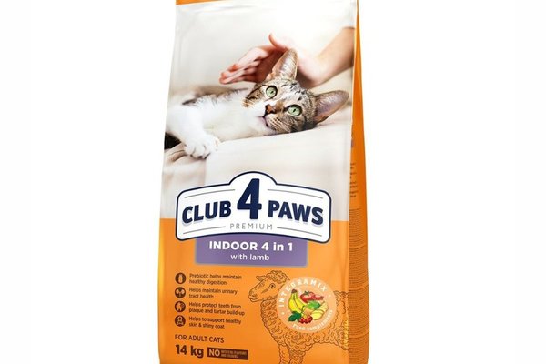 Hrana uscata premium pisici, Club 4 Paws Indoor, Miel, 14 kg