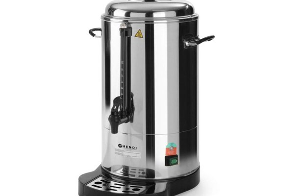 Boiler bauturi calde cu pereti dubli Hendi, 1500 W, 15 L, Robinet anti-picurare, Indicator decalcifiere, Argintiu