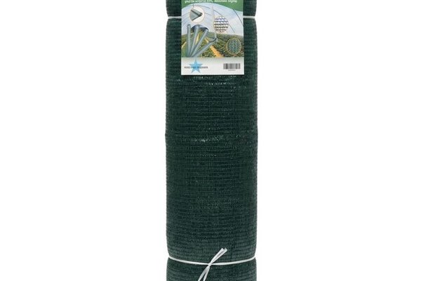 Plasa de umbrire MESTERINO 50125050, 12m x 50m, HDPE verde inchis, 50% grad umbrire, protectie UV/IR