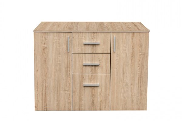 Comoda ALMA, 2 usi, 3 sertare, sonoma deschis, 105x40x82 cm