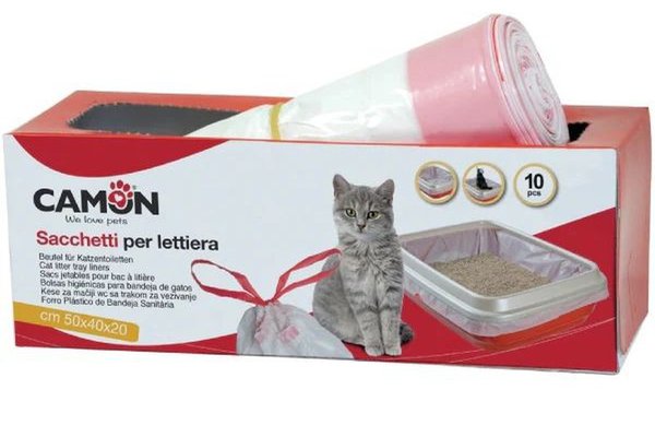 Saci cu maner pentru litiera, Camon, 10 buc/ 50x40x40 cm