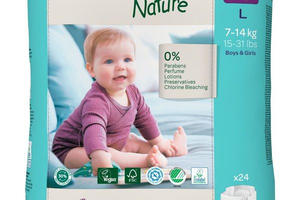 Scutece ecologice Bambo Nature Nr. 4, 24 bucati, pentru bebelusi intre 7-14 kg