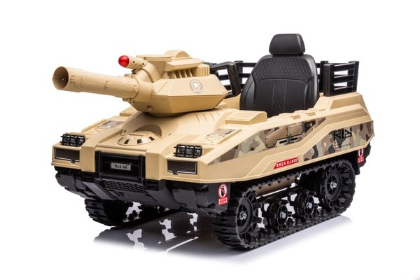 Tanculet electric pentru copii Kinderauto Commander, 240W, 24V 12Ah, Army Bej