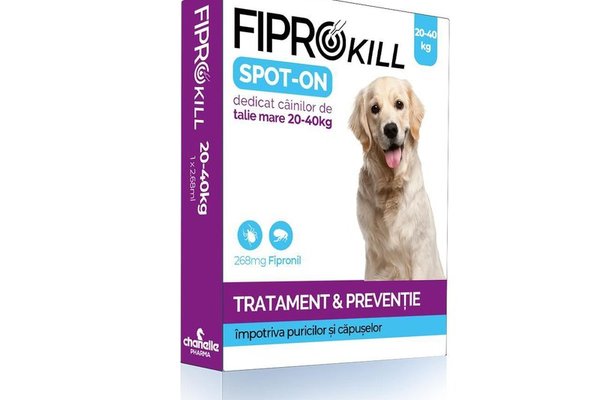 Antiparazitar Extern Pentru Caine 20-40 Kg Fiprokill Dog "L" 268 Mg Spot-on 3 Pip/ Cut