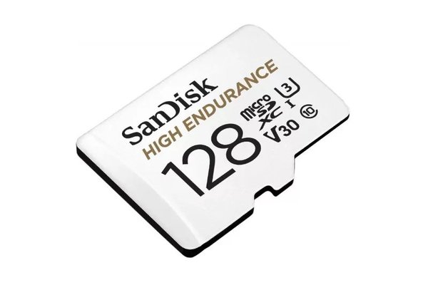 Card de memorie SanDisk High Endurance Video microSD de 128 GB, Class 10, V30, UHS-I U3, cu adaptor