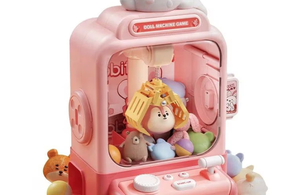 Mini Claw Machine Roz cu Accesorii pentru Joaca Interactiva