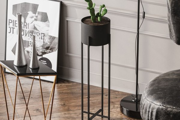 Ghiveci decorativ GED025 Negru 23x78x23 cm