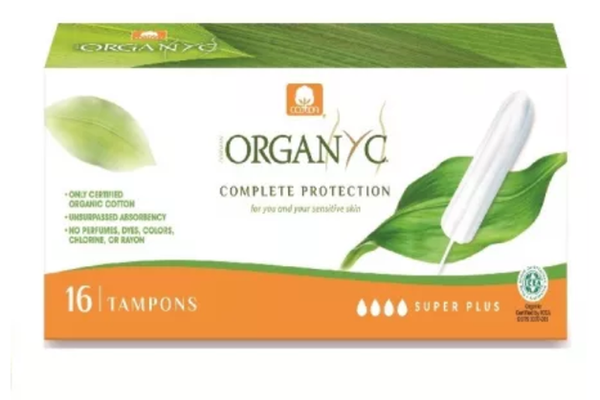 Tampoane din bumbac organic Super Plus, 16 bucati, Organyc