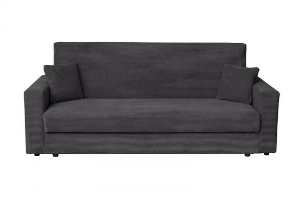 Canapea CORINNE LUX extensibila, 3 locuri, cu lada depozitare, gri inchis, 220x90x96 cm