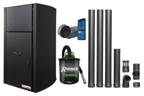 Pachet complet control de la distanta - Centrala pe peleti Fornello Fiama Confort B 25 kW cu accesorii incluse