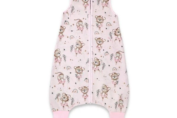 Sac de dormit de iarna MimiNu cu picioruse, Little Ballerina Pink, 103 cm, 2-6 ani, 2.5 TOG