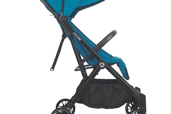 Carucior sport autofold Coccolle Melia, Cadru aluminiu anodizat, Copertina XXL cu protectie UV 50+, Garda la sol mare, Ramane in pozitie verticala dupa pliere, certificat pana la 22 kg, Deep Turquoise