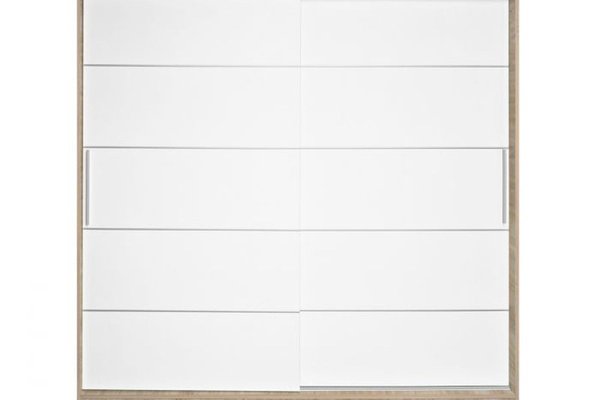 Dulap CORFU 03, usi glisante, corp sonoma + usi alb, 200x60x200 cm