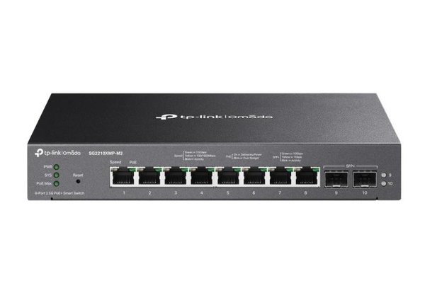 Omada Smart Switch 8-Port 2.5GBASE-T si 2-Port 10GE SFP+ cu PoE+