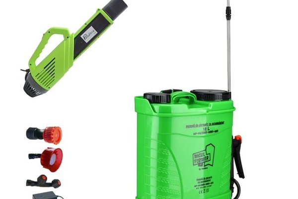 Set Pompa de stropit cu acumulator Micul Fermier by Pandora 12L + Atomizor electric, Vermorel electric
