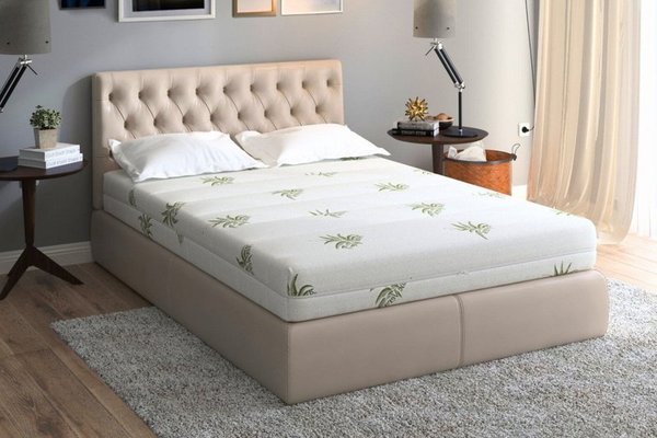 Saltea ortopedica Somnart XXL Memory Plus, cu spuma cu memorie, 120x200x25 cm, husa Aloe Vera