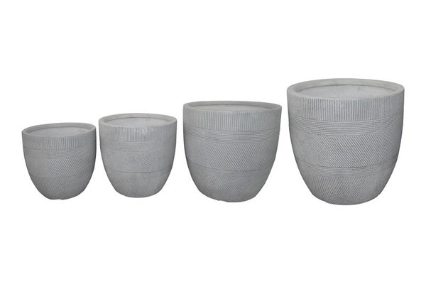 Set 4 buc. ghivece decorative, Verveta, Gri, 44x44x43 cm