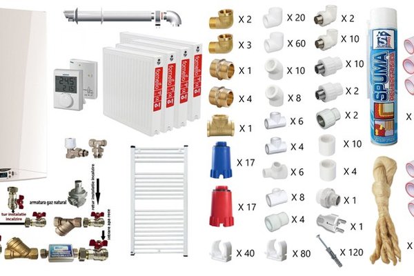 Pachet complet pentru apartament 3 camere cu centrala termica Ariston HS Premium EU2 24 kW