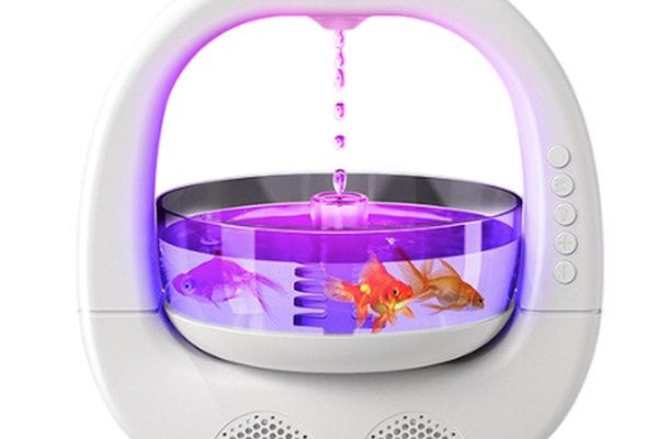 Umidificator antigravitatie cu difuzor bluetooth si efect vizual picaturi Model Y11 cu rezervor si Iluminare LED