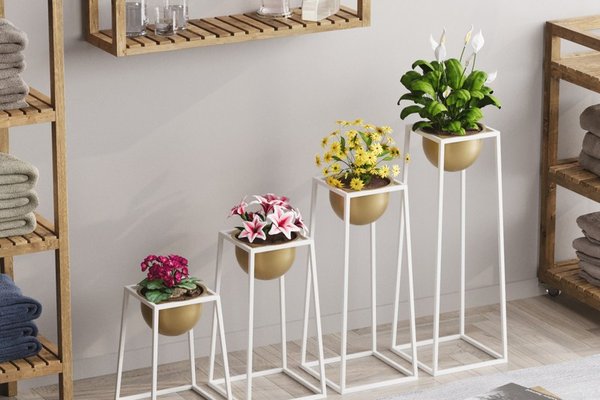Ghiveci decorativ GED018C Auriu 17x30x30 cm