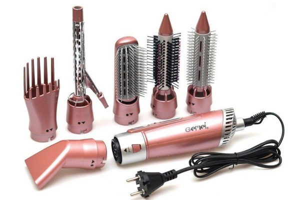 Uscator de par profesional Gemei GM4831 model 7 in 1 putere 2200W roz