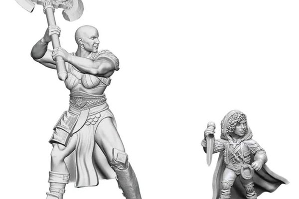 Miniaturi Nepictate D&D Nolzur's Marvelous - Goliath Barbarian si Halfling Rogue