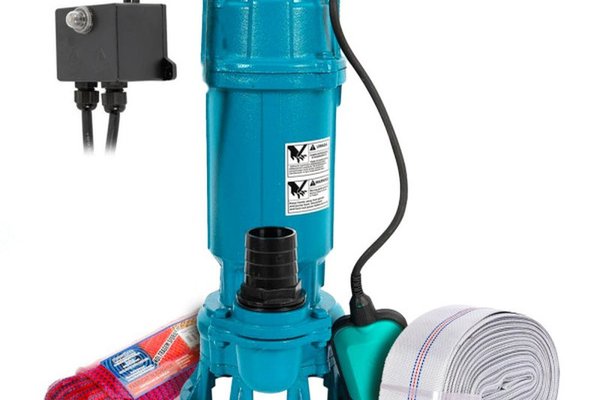 Kit Pompa Pompa apa murdara cu tocator si cutit, IBO FURIATKA 1500, 1500W, debit 400l/min, 2 toli, Furtun 20m  si cordelina 20m