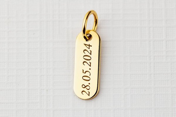 Charm ELM - Tag din Argint 925 cu Placaj de Aur Galben 18K