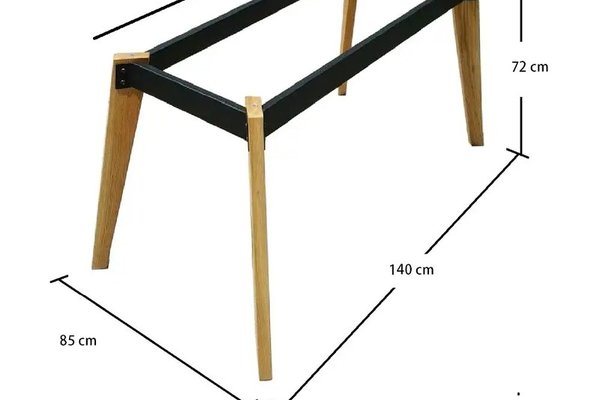 Cadru masa, pentru dining si bucatarie, din metal si lemn 110 cm