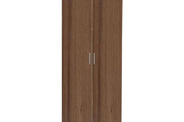 Dulap CORINNE, 2 usi, 1 raft, bara de haine, nuc, cant vanilie, 80x50x188 cm