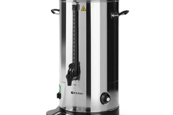 Boiler bauturi calde cu pereti dubli 18 litri, termostat, 2400 W temperatura, ajustabila pana la 100 C, Inox, robinet anti-picurare, Hendi