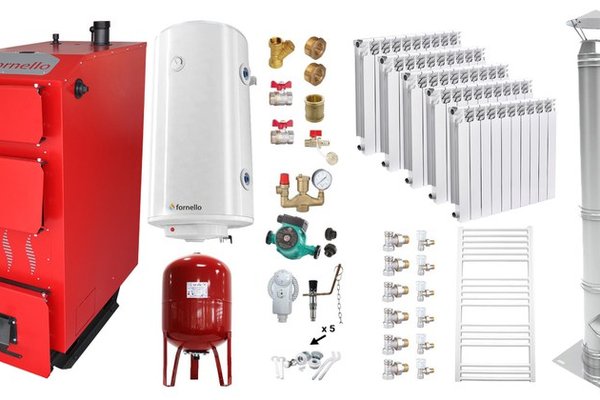 Centrala pe combustibil solid Fornello Praktik 30 kW cu accesorii complete