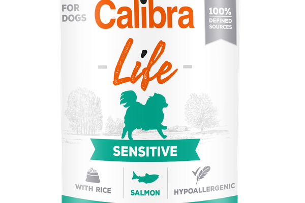 Calibra Dog Life Sensitive Salmon with Rice 400 g, conserva