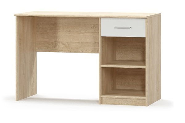 Birou TIPS, 1 sertar, stejar sonoma + alb, 120x54x77,5 cm