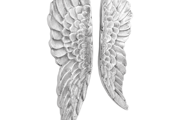 Sculptura Aripi de Inger Argintii 91x31x5 cm din Aluminiu