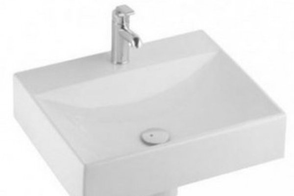 Lavoar pe blat Kolo Quattro, 60 cm, alb, din portelan
