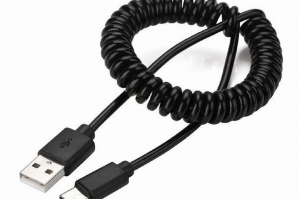 Cablu de date USB la USB type C spiralat negru