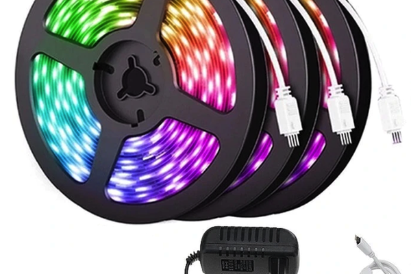 Kit banda LED RGB 15 m, 3 role de 5 m, telecomanda 24 taste