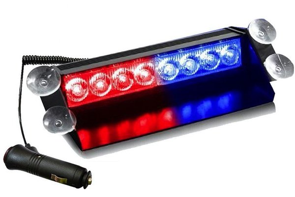 Stroboscop LED auto parbriz COB rosu albastru