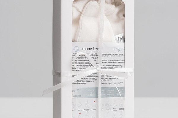 Set sac de dormit si caciulita pentru nou-nascuti din bumbac organic