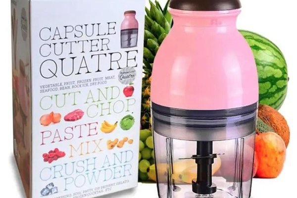 Tocator multifunctional QUATRE pentru legume si fructe, roz, 600 ml