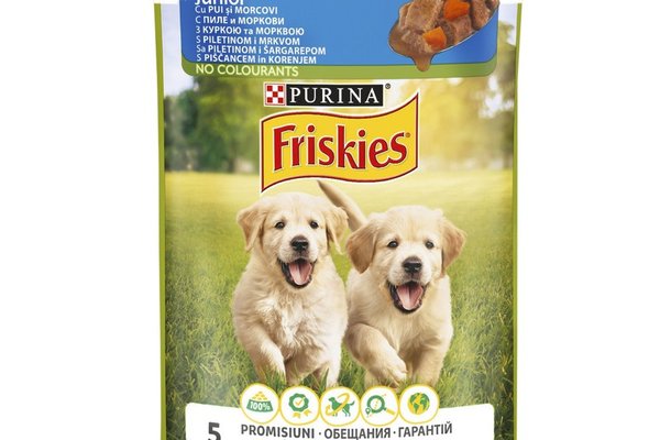 Friskies Junior cu Pui si Morcovi in Sos, 85 g